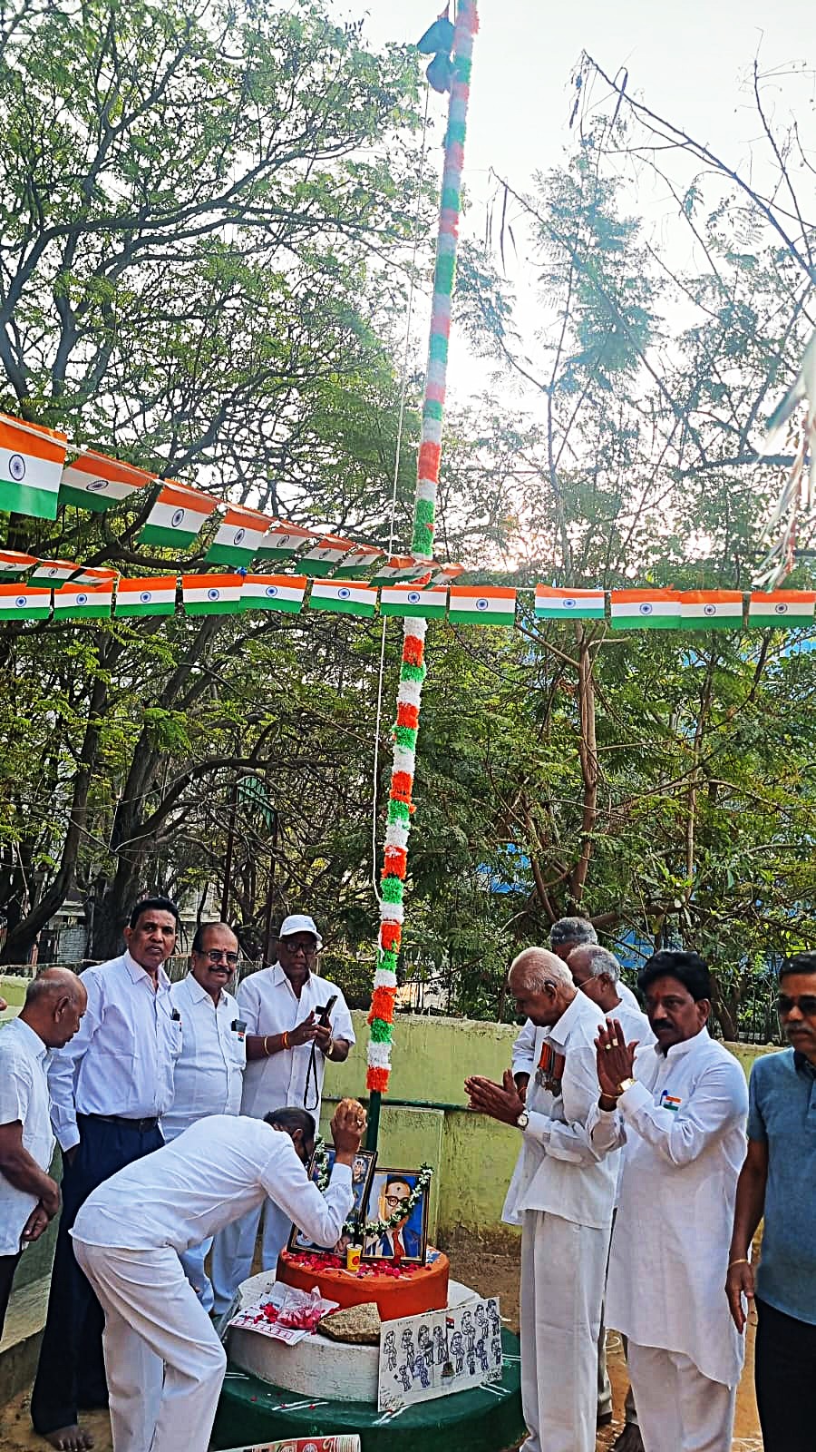 9 Worshing Bharatha maatha and breaking coconut.jpeg